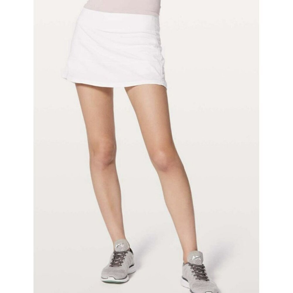 Lululemon Pace Rival Skirt (Regular) 4-way Stretch 13" White Sz 10 EUC